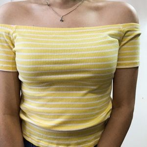 Yellow off the shoulder blouse